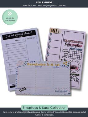 Notepad Trio – Procrastinator, Weekly Habit Tracker & “Not Worried” Bundle